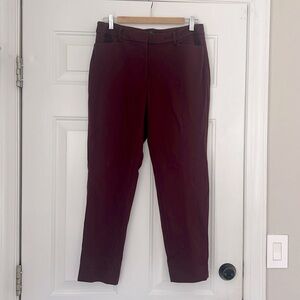 Burgundy / Wine colored Ann Taylor The Slim Ankle Trousers Size 8
